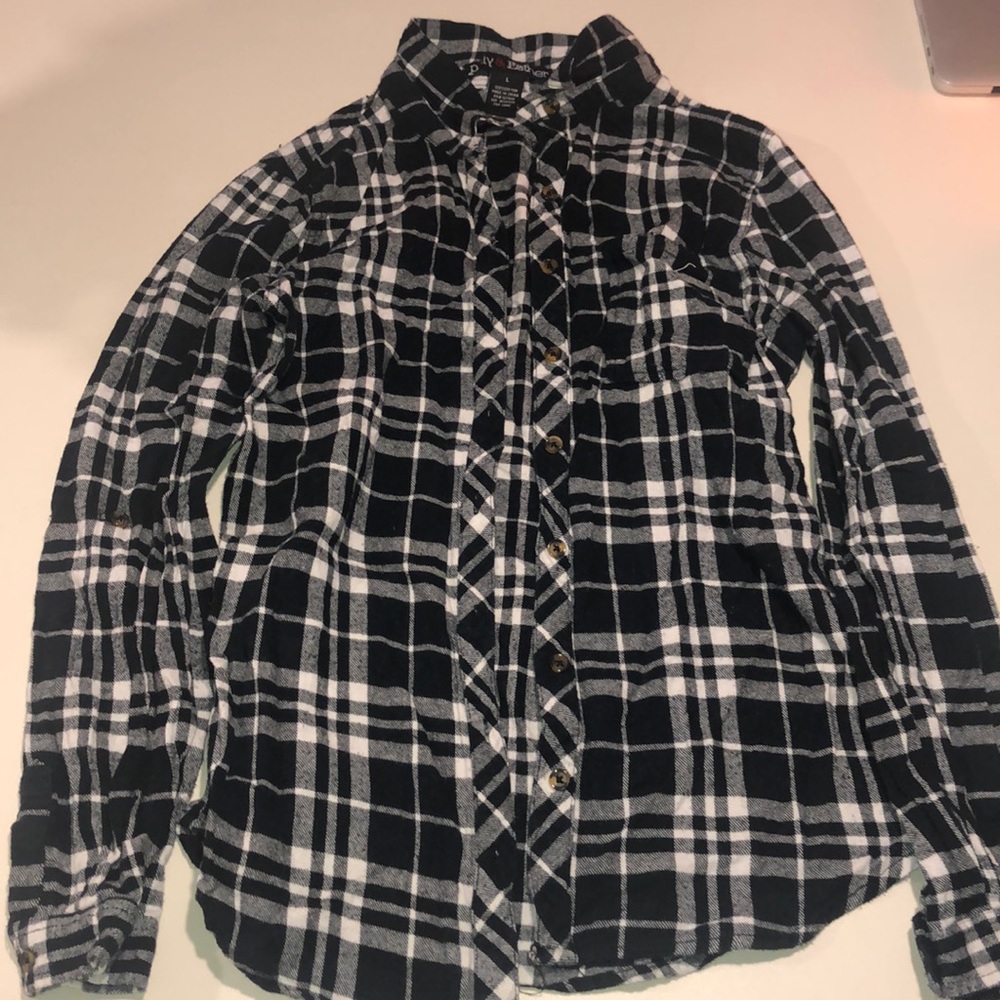 Black white plaid flannel